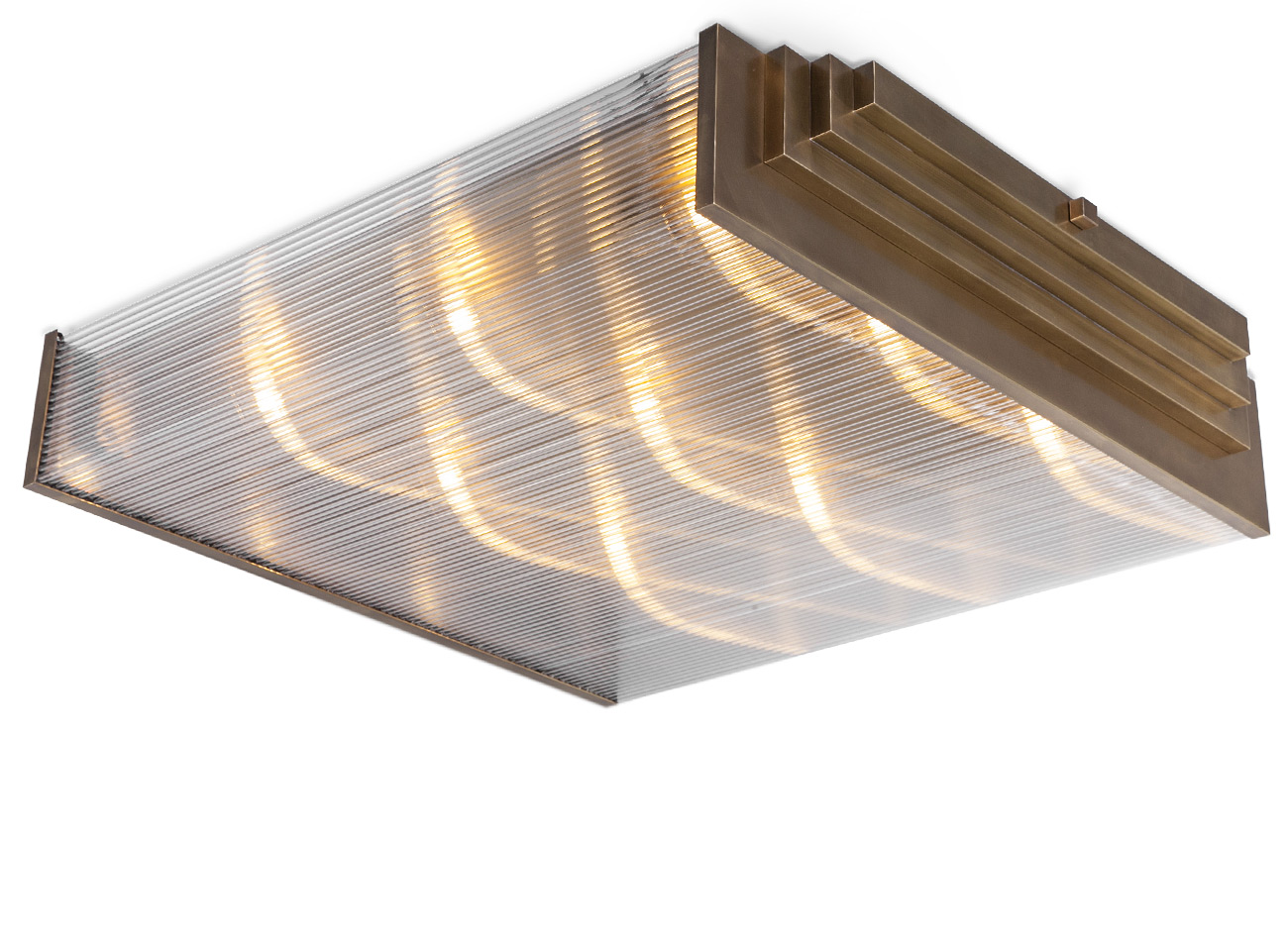 Große Art déco-Deckenleuchte mit Kristall-Stäben 94 x 80 cm Große Art déco-Deckenleuchte mit Kristall-Stäben 94 x 80 cm