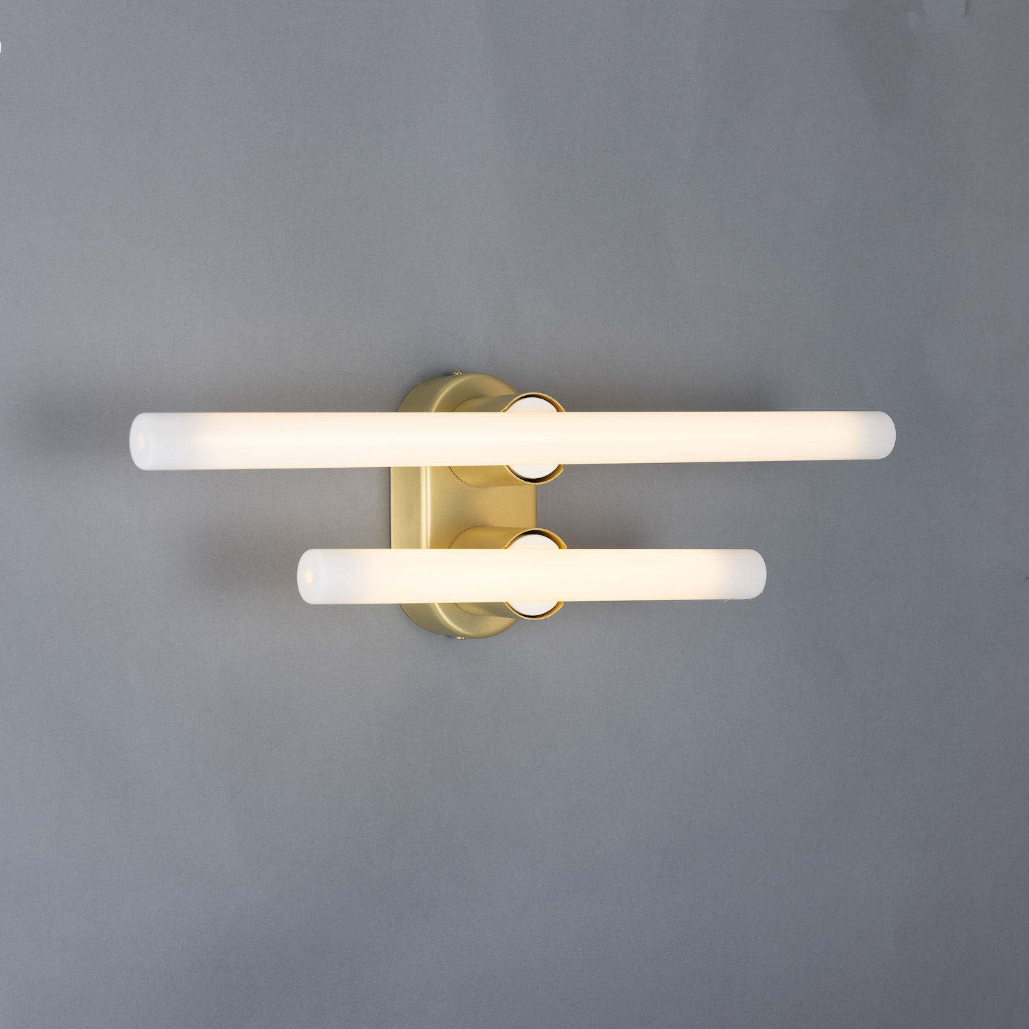 Double Brass Wall or Mirror Light: Messing satiniert, Modell 3