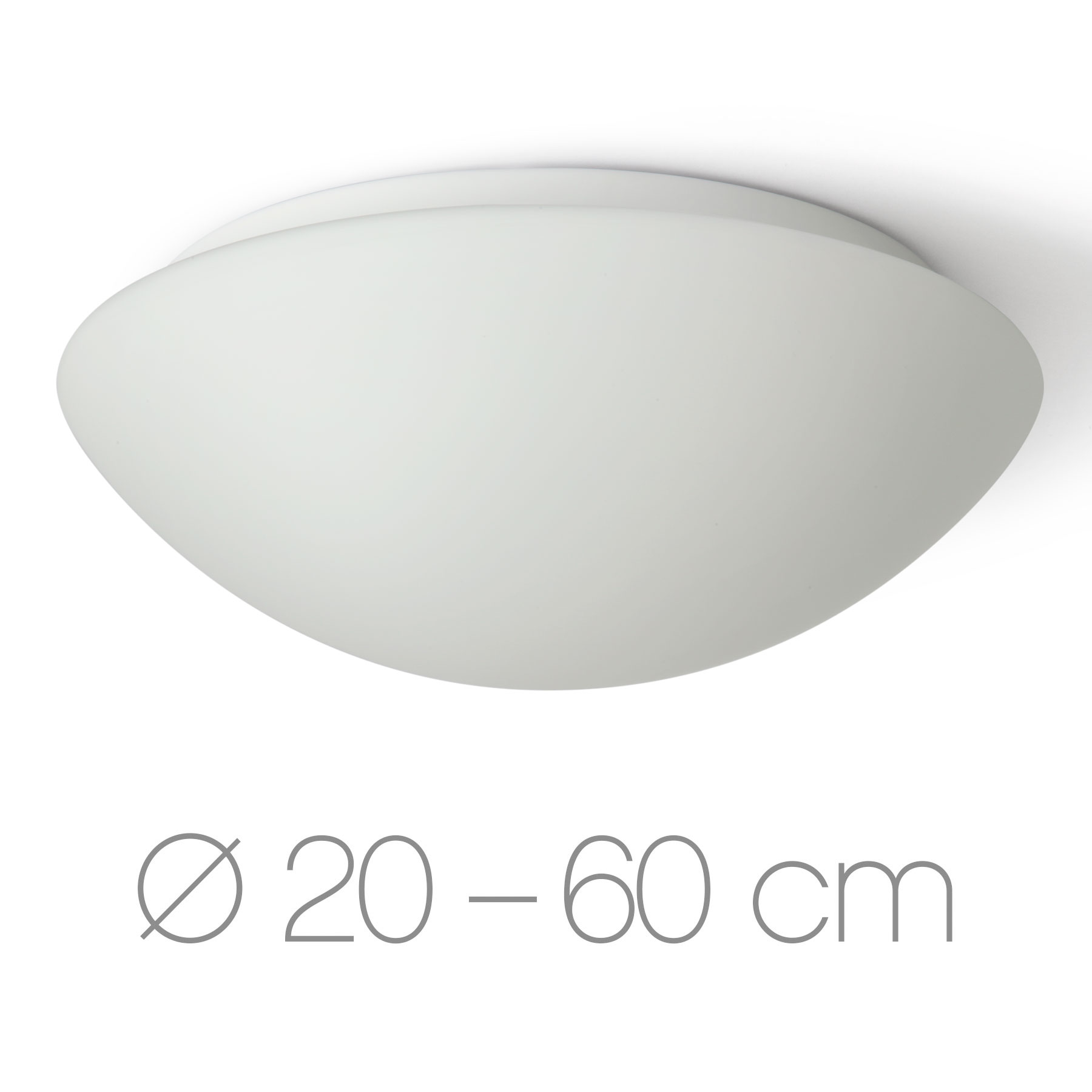 Schlichte Deckenleuchte mit Opalglas-Schirm AURORA, Ø 20–60 cm Schlichte Deckenleuchte mit Opalglas-Schirm AURORA, Ø 20–60 cm