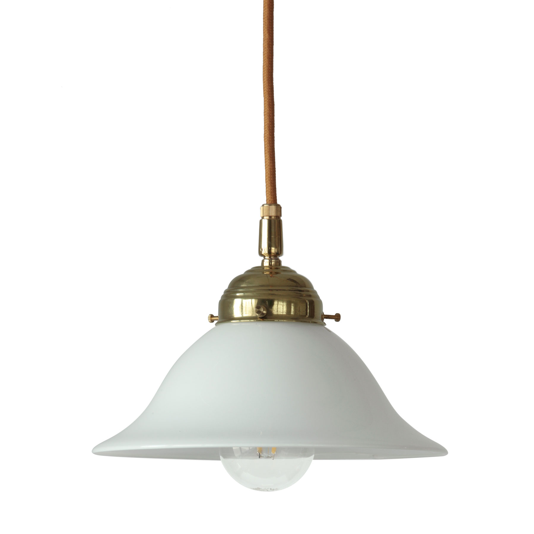 Small Pendant With Beautiful Opal Glass Shade and Brass Parts Small Pendant With Beautiful Opal Glass Shade and Brass Parts