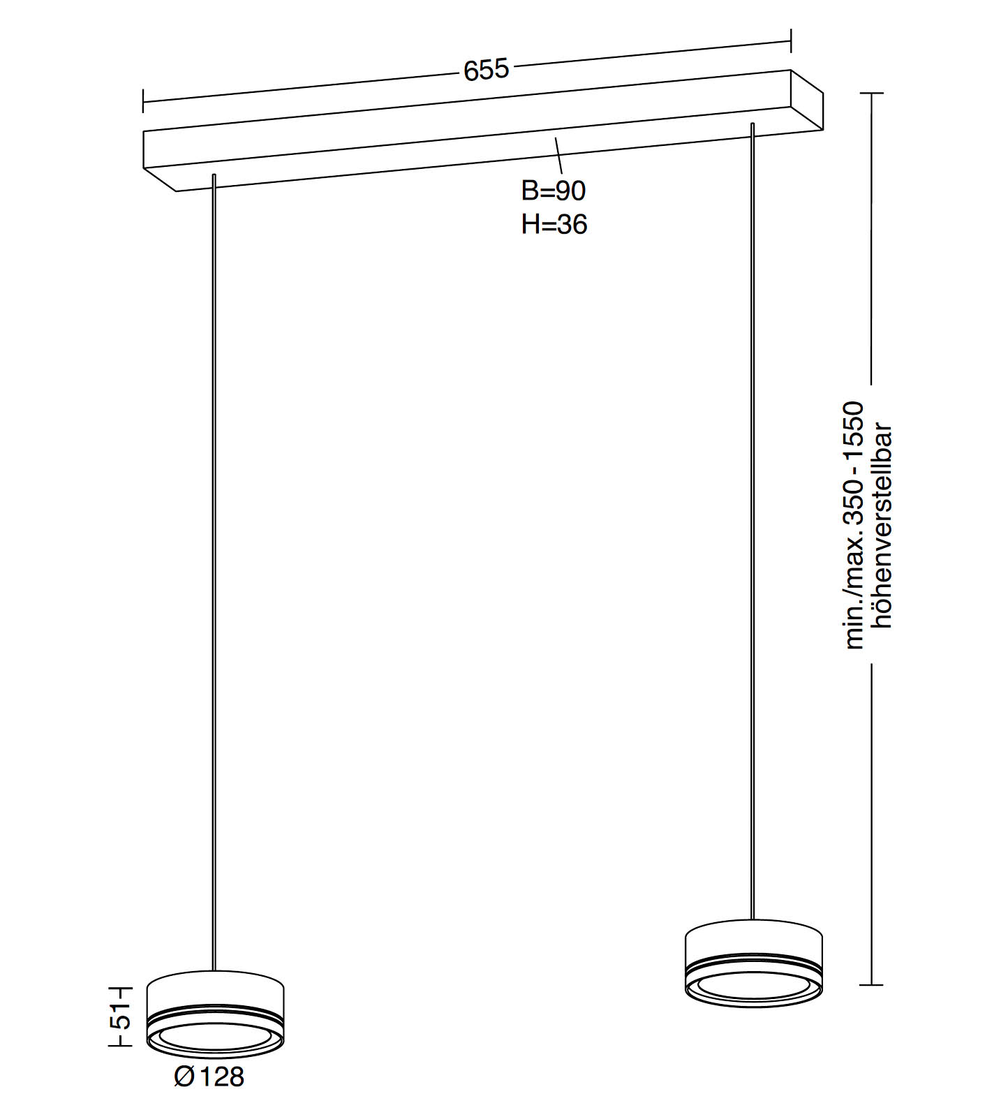 Modern two or three-light up/down LED pendant light FAVOR, Fig. 11