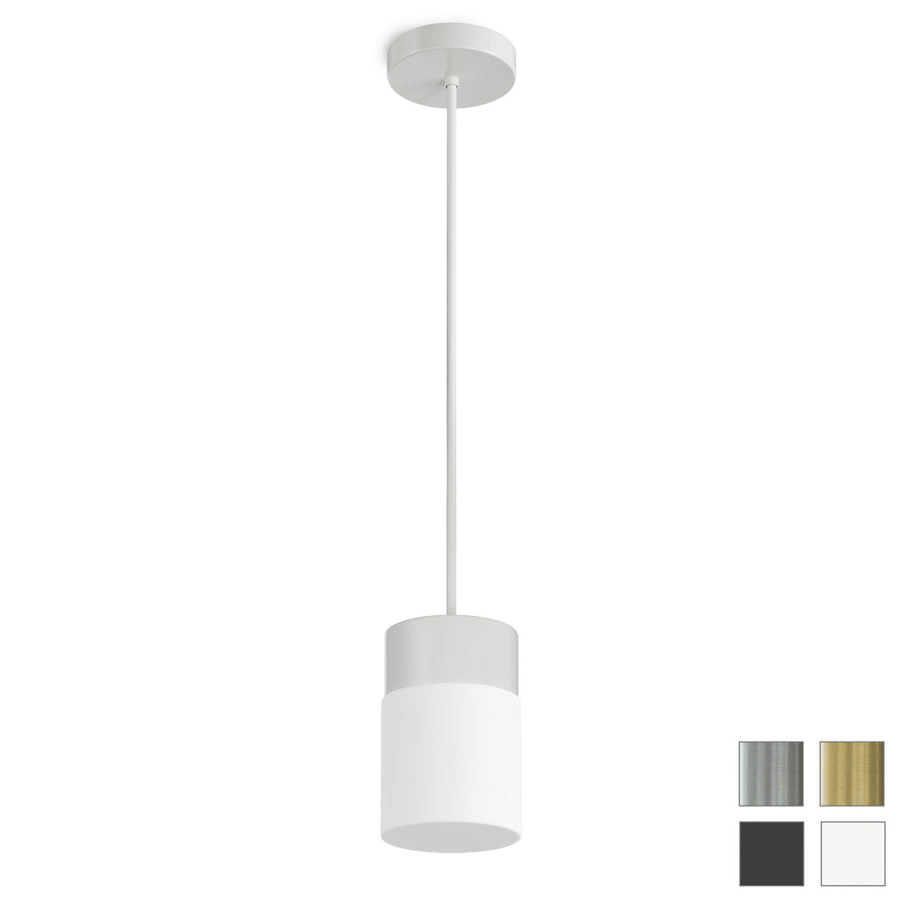Schlichte Pendelleuchte mit Zylinder-Opalglas ZYLKOP