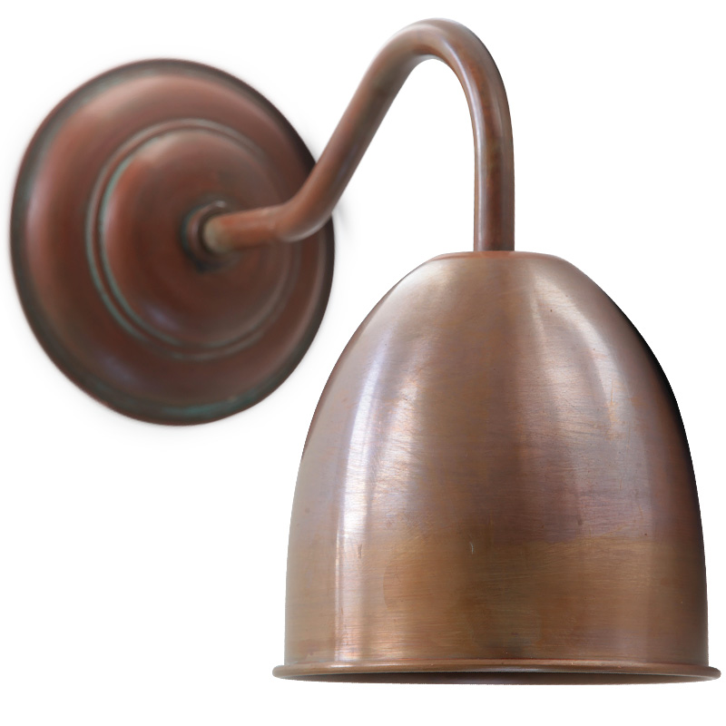 PYGOZA Nostalgic copper wall lamp with arched arm PYGOZA Nostalgic copper wall lamp with arched arm