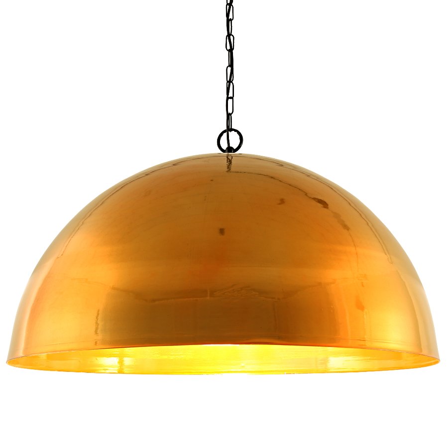 Voluminöse 73 cm-Hängeleuchte HALV in Gold oder Chrom