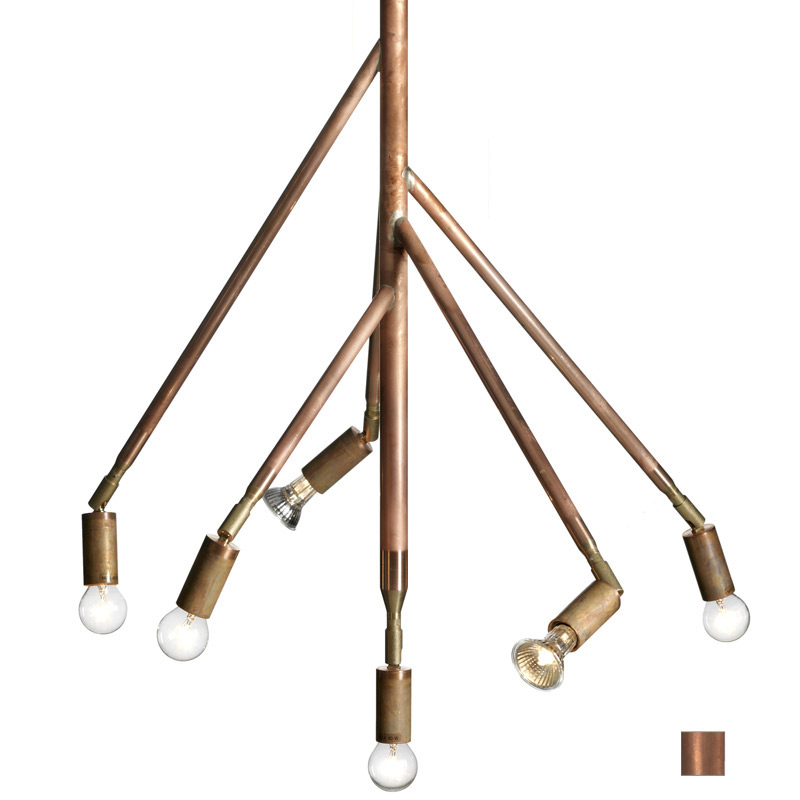 Decken-Strahlerleuchte aus rohem Kupfer KVIST Ø 41/67/125 cm Decken-Strahlerleuchte aus rohem Kupfer KVIST Ø 41/67/125 cm