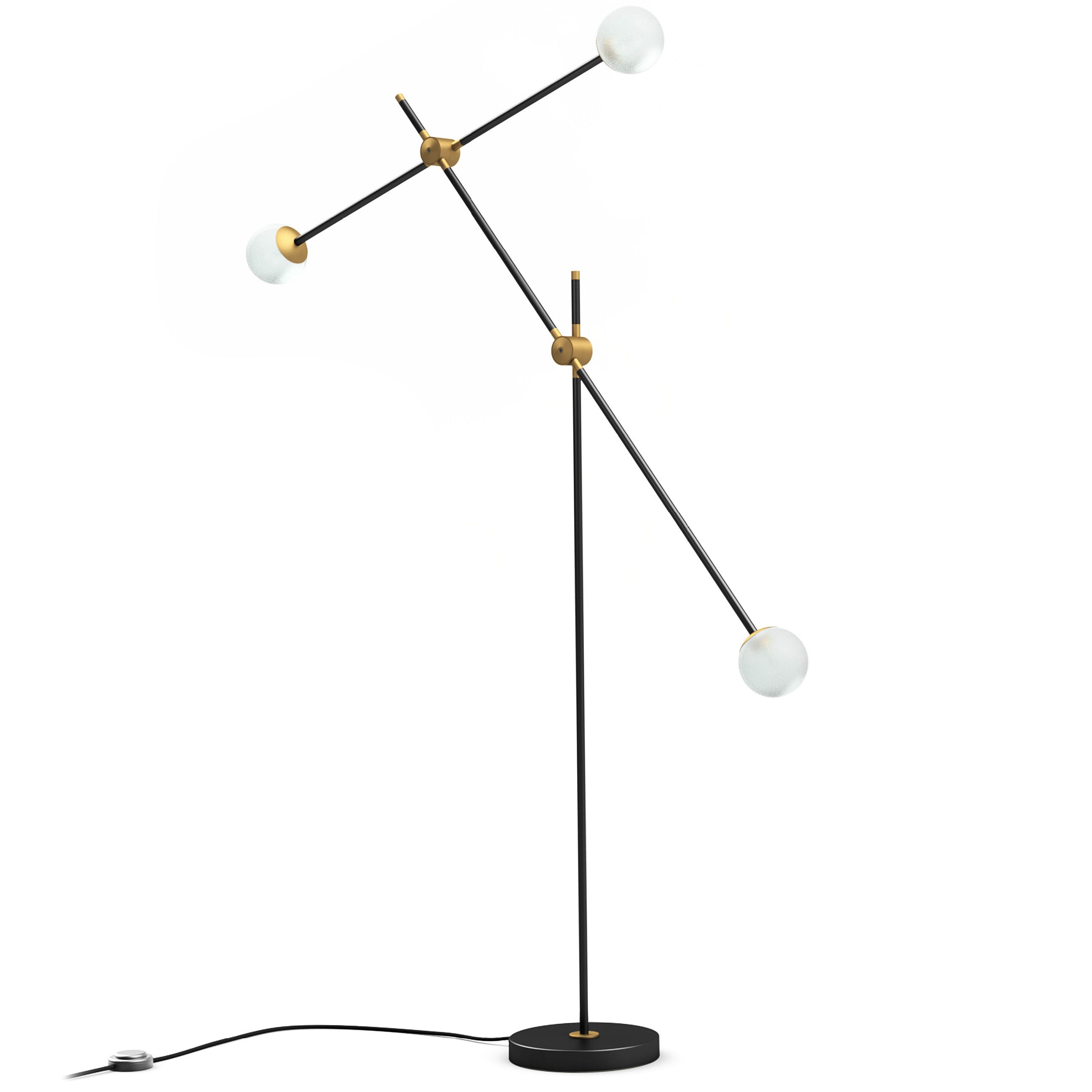 Balanced design lamp with three glass balls