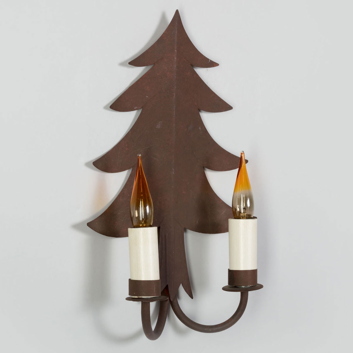 Pleasant candle sconce "fir tree" double wall light