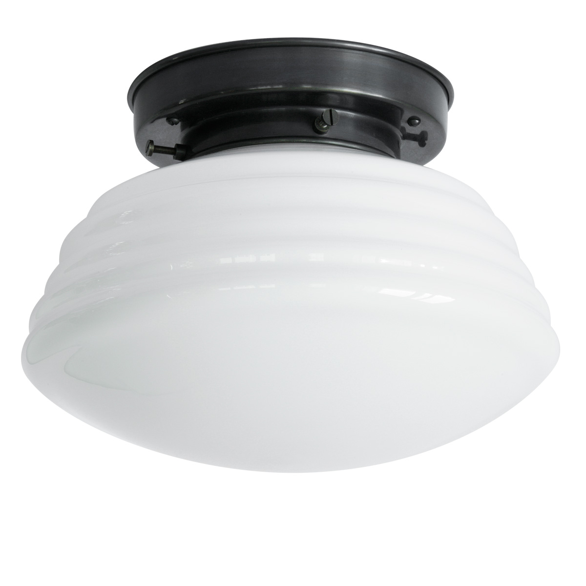 Deckenleuchte mit kanneliertem Opalglas Ø 26 cm Deckenleuchte mit kanneliertem Opalglas Ø 26 cm