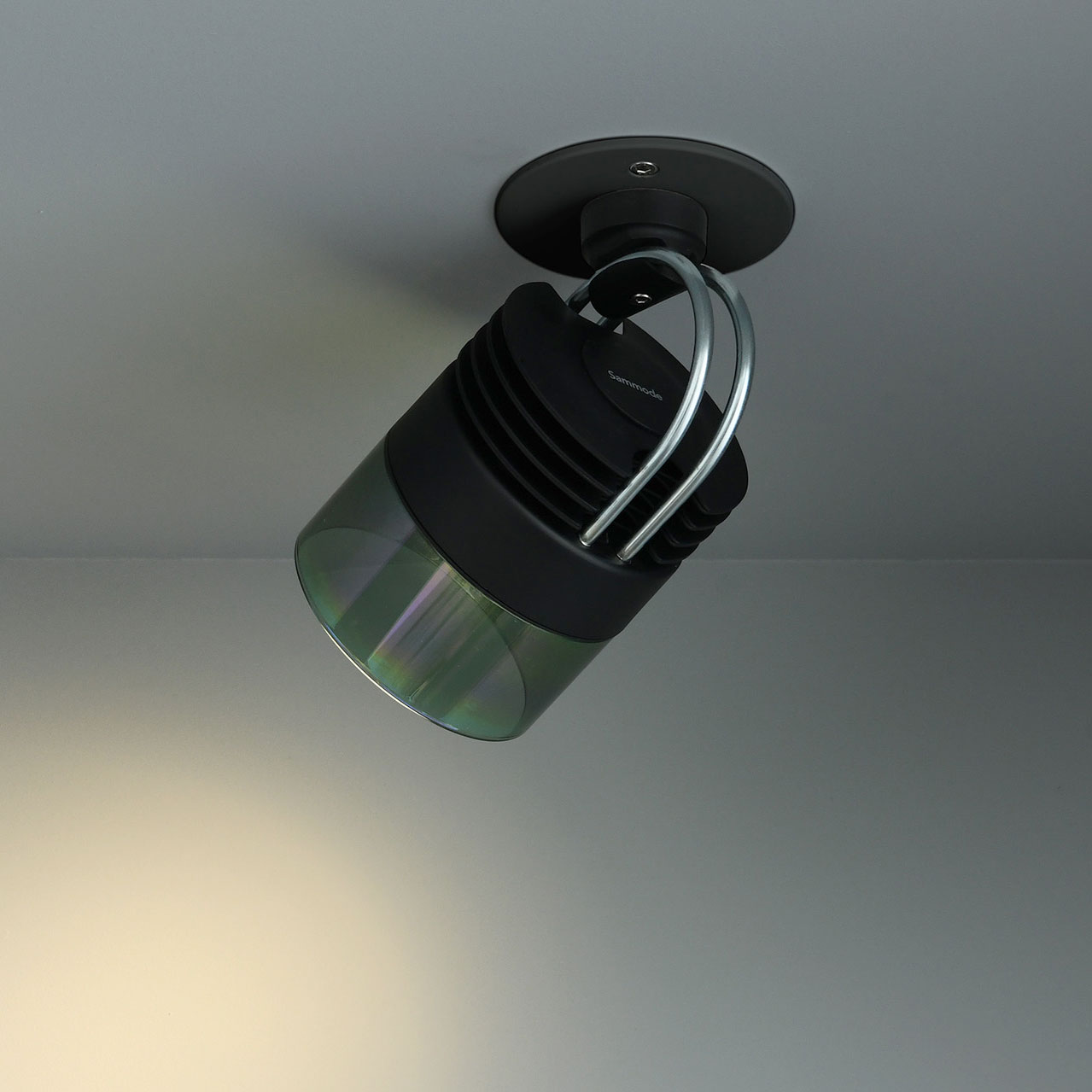 MOD Recessed Ceiling Spot – Modular Spotlight System: Schwarz mit grünem Glas