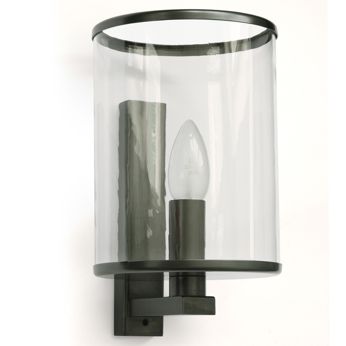 Elegant glass cylinder wall light from France