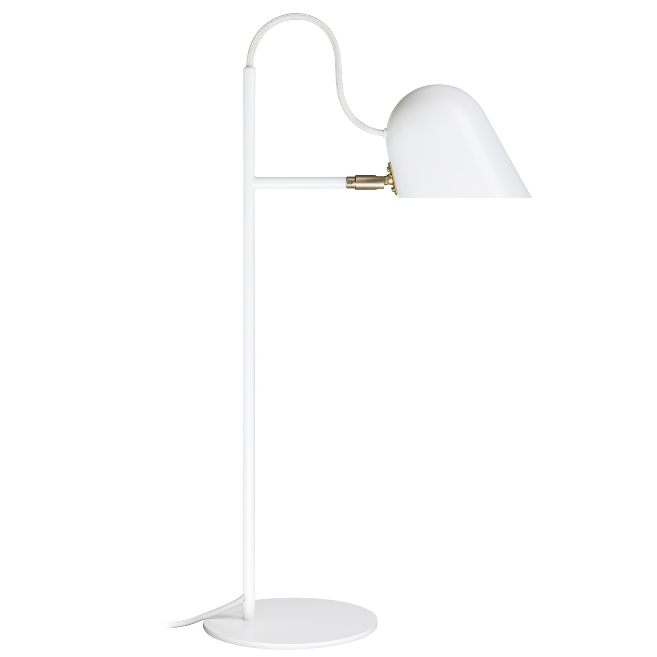 Moderne schwedische Design-Tischleuchte STRECK mit LED: Weiß