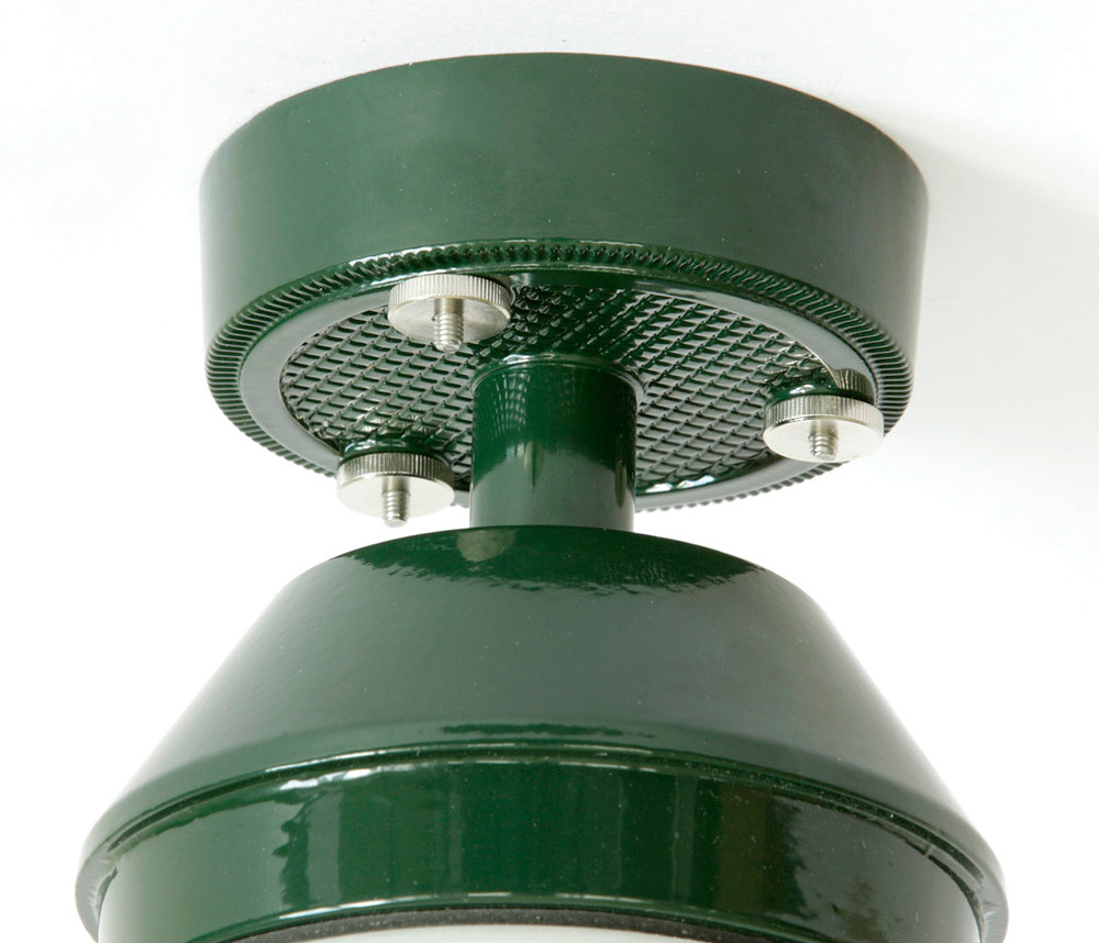 Bild 5: Beispiel Tannengrün RAL 6009 BREMEN Deckenleuchte mit Schraubglas und Schirm Ø 25-40 cm: Beispiel Tannengrün RAL 6009