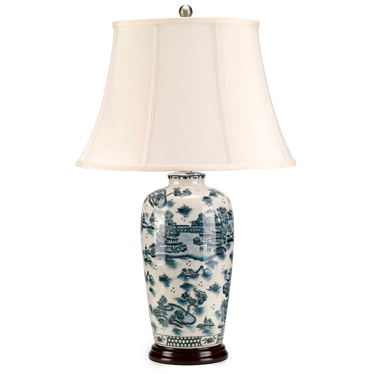 Elegant Vase Table Lamp in Traditional Chinese Porcelain Style