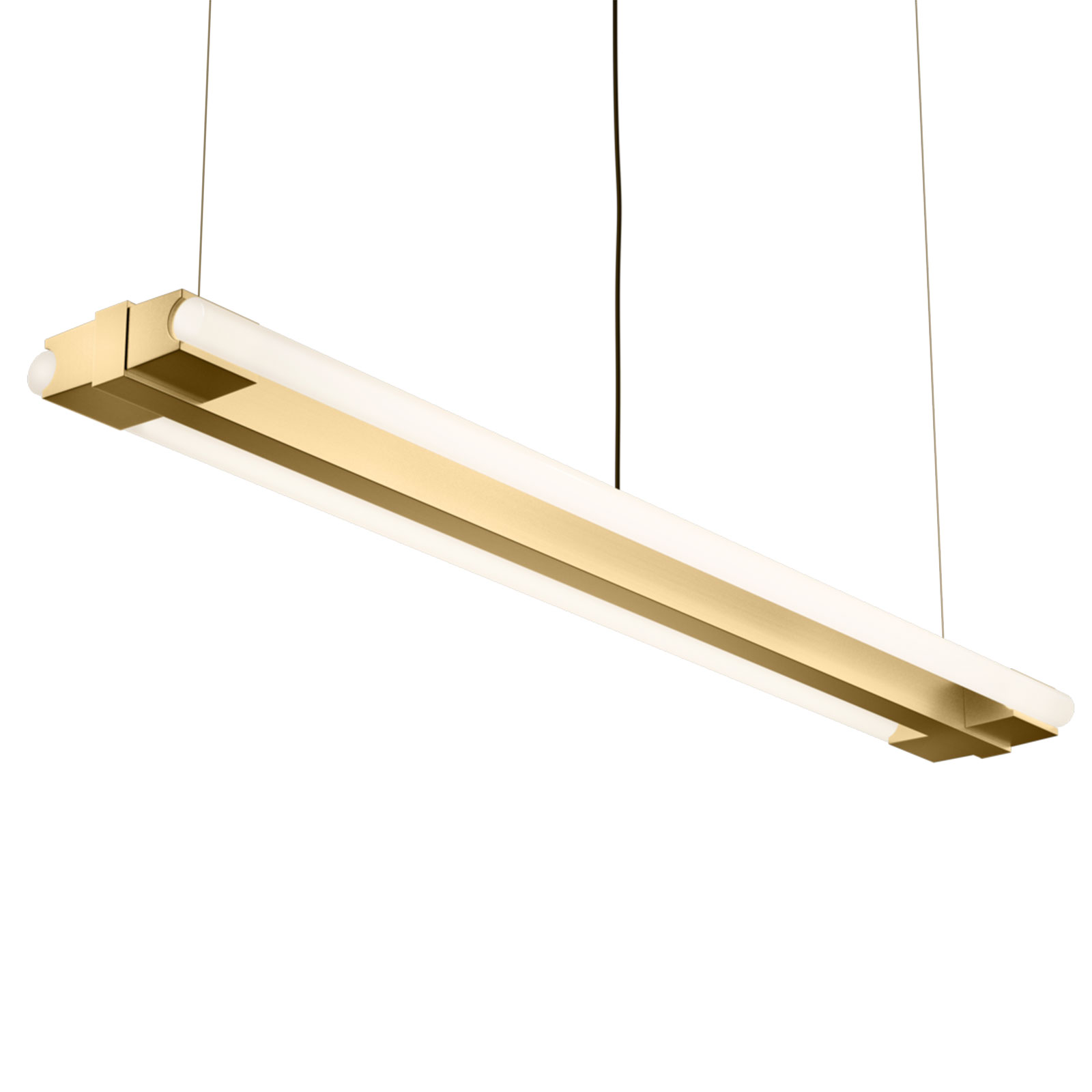 Elegante Röhren-Hängeleuchte für LED-Linienlampen, 100 cm: Gold matt