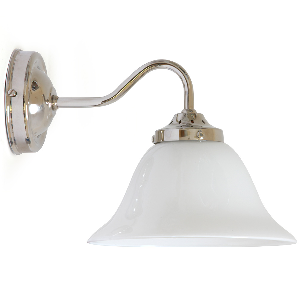 Small brass wall light nickel-plated and polished