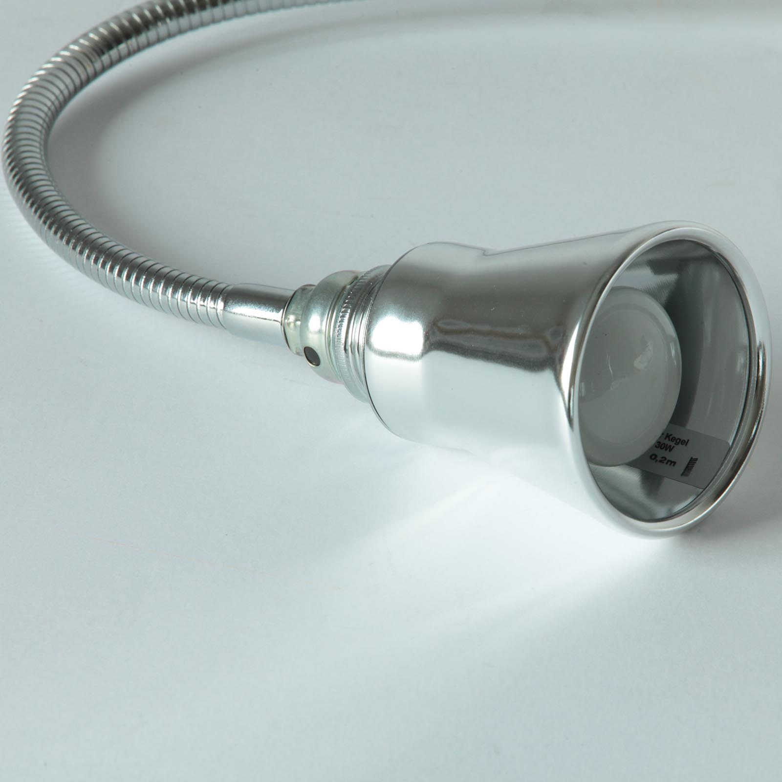 Steckerleuchte GLÜHWÜRMCHEN CHROM mit Alu-Kegel-Reflektor, Bild 2 Steckerleuchte GLÜHWÜRMCHEN CHROM mit Alu-Kegel-Reflektor, Bild 2