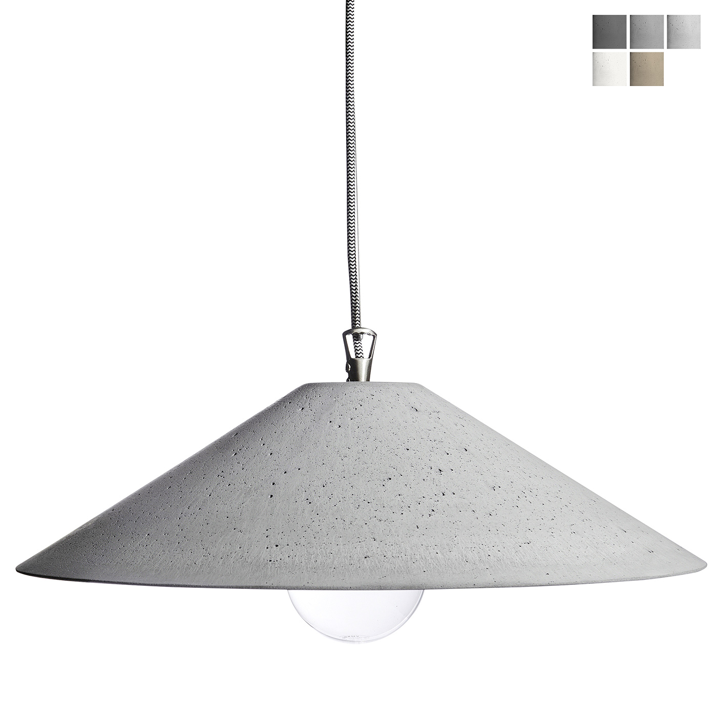 Flat concrete hanging lamp with cone Ø 45 cm Flat concrete hanging lamp with cone Ø 45 cm