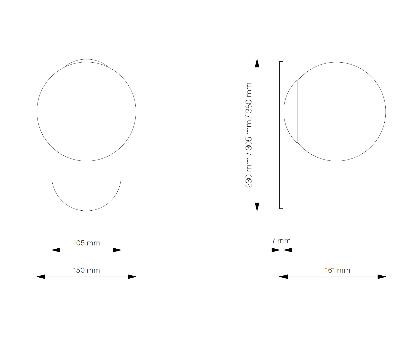 Minimalistische Design-Wandleuchte mit satinierter Glaskugel ADRION, Bild 13 Minimalistische Design-Wandleuchte mit satinierter Glaskugel ADRION, Bild 13