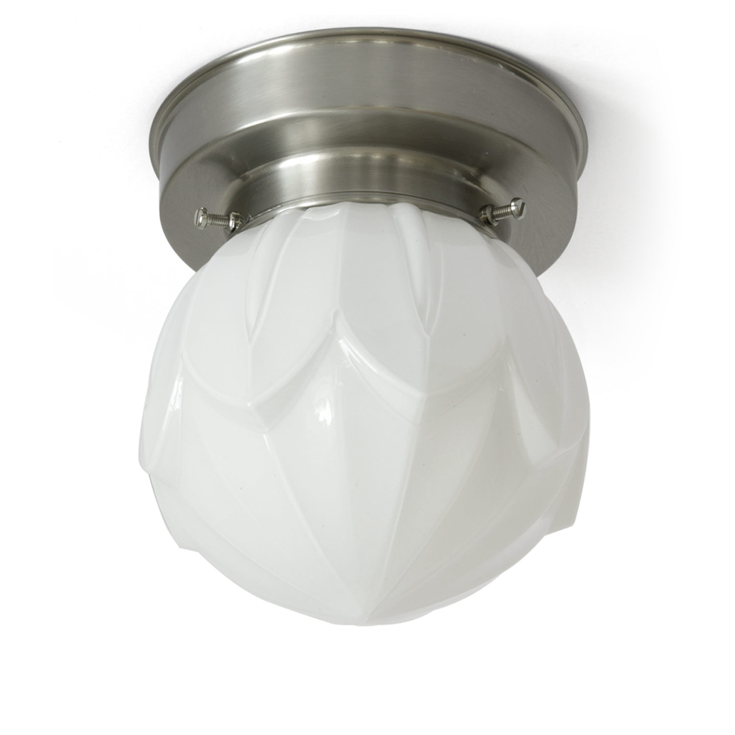 Kleine Deckenleuchte mit schöner Opalglas-Kugel „Lotus“ Ø 14 cm