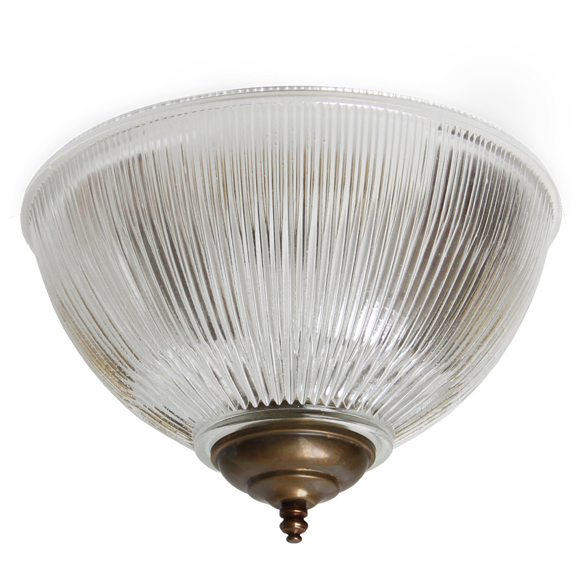 Klassische Deckenleuchte mit prismatischem Halbkugelglas Ø 30 cm Klassische Deckenleuchte mit prismatischem Halbkugelglas Ø 30 cm