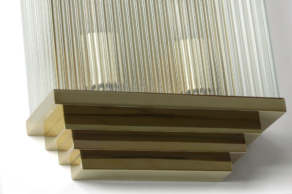 Kleine Art Déco-Wandleuchte mit eingelegten Kristall-Stäbchen, Bild 4 Kleine Art Déco-Wandleuchte mit eingelegten Kristall-Stäbchen, Bild 4