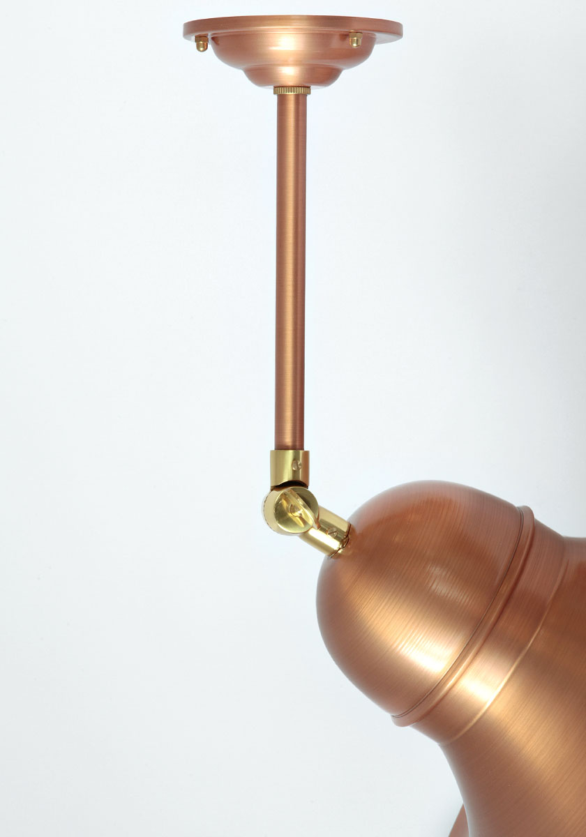 SIEGEN Gelenk-Rohrpendelleuchte aus Kupfer mit Opalglas-Kugel, Ø 35/40 cm, Bild 7