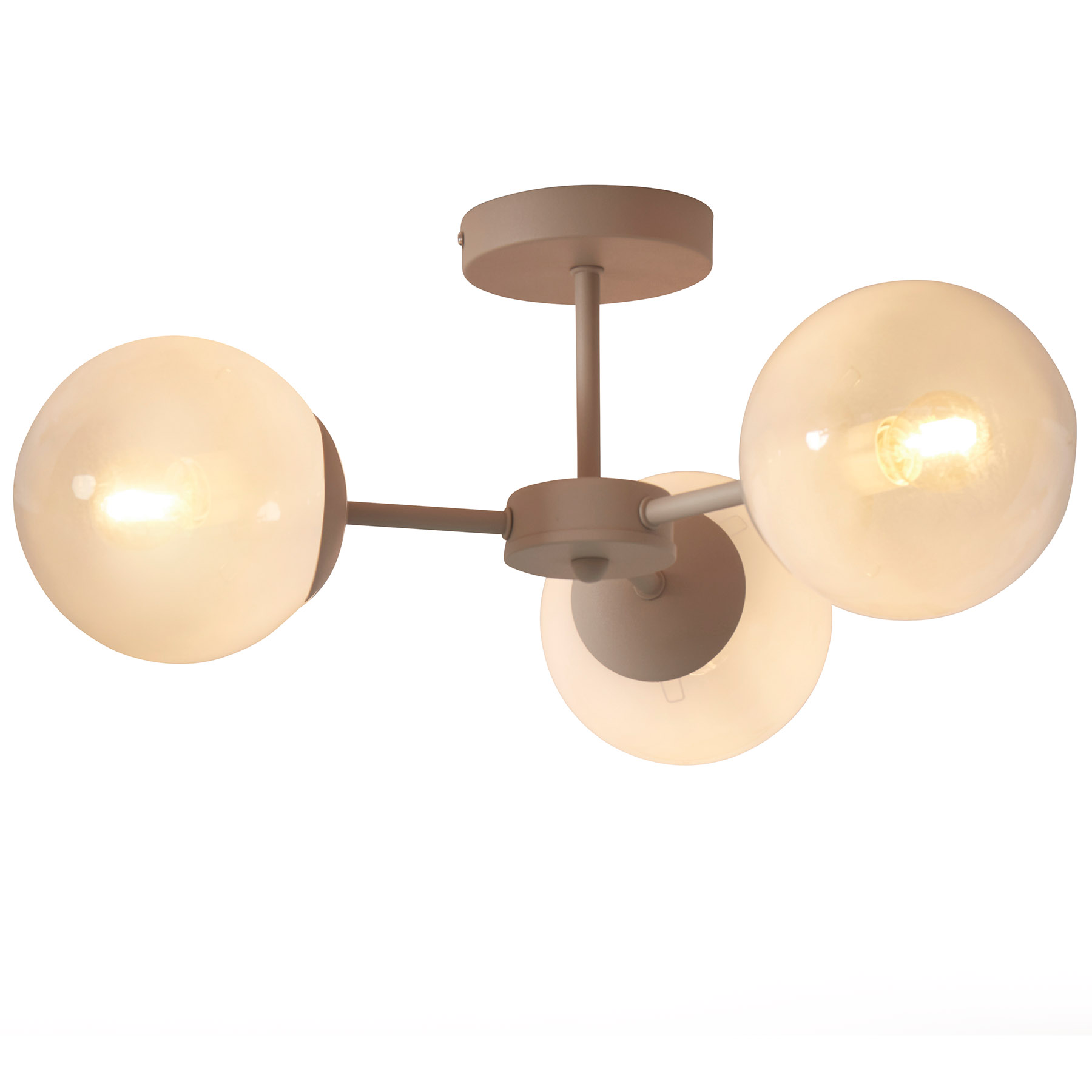 Dreiflammige Rauchglas Deckenleuchte Dreiflammige Rauchglas Deckenleuchte