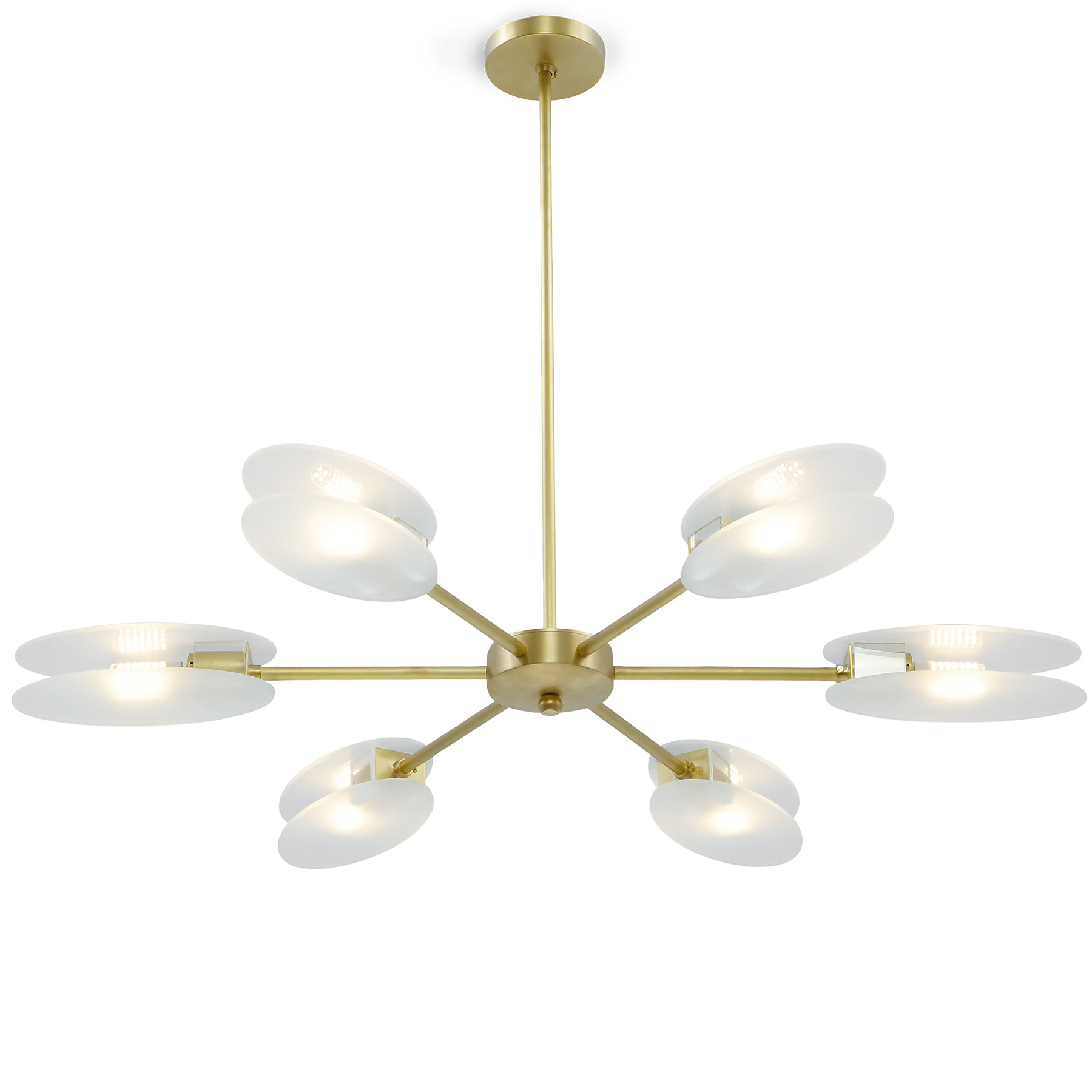 6-armiger Stern-Leuchter im Mid Century Design PRESENCE, Ø 74 cm 6-armiger Stern-Leuchter im Mid Century Design PRESENCE, Ø 74 cm