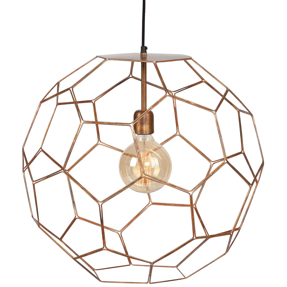 Asia-inspired copper pendant light in two sizes