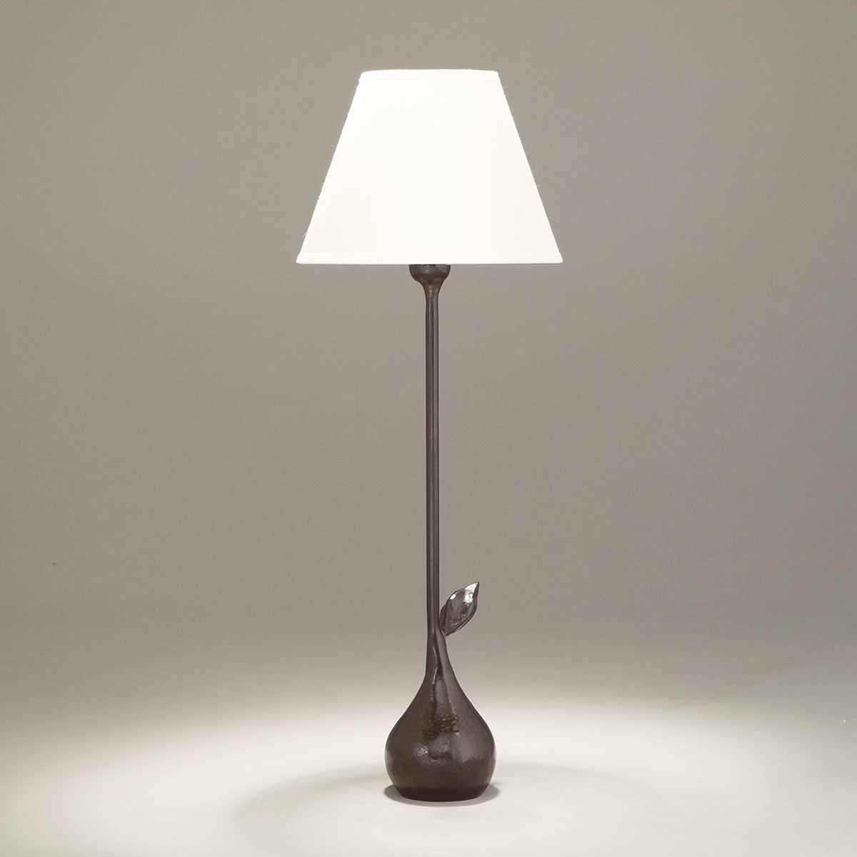 Bronze cast table light CLARA with fabric shade Bronze cast table light CLARA with fabric shade