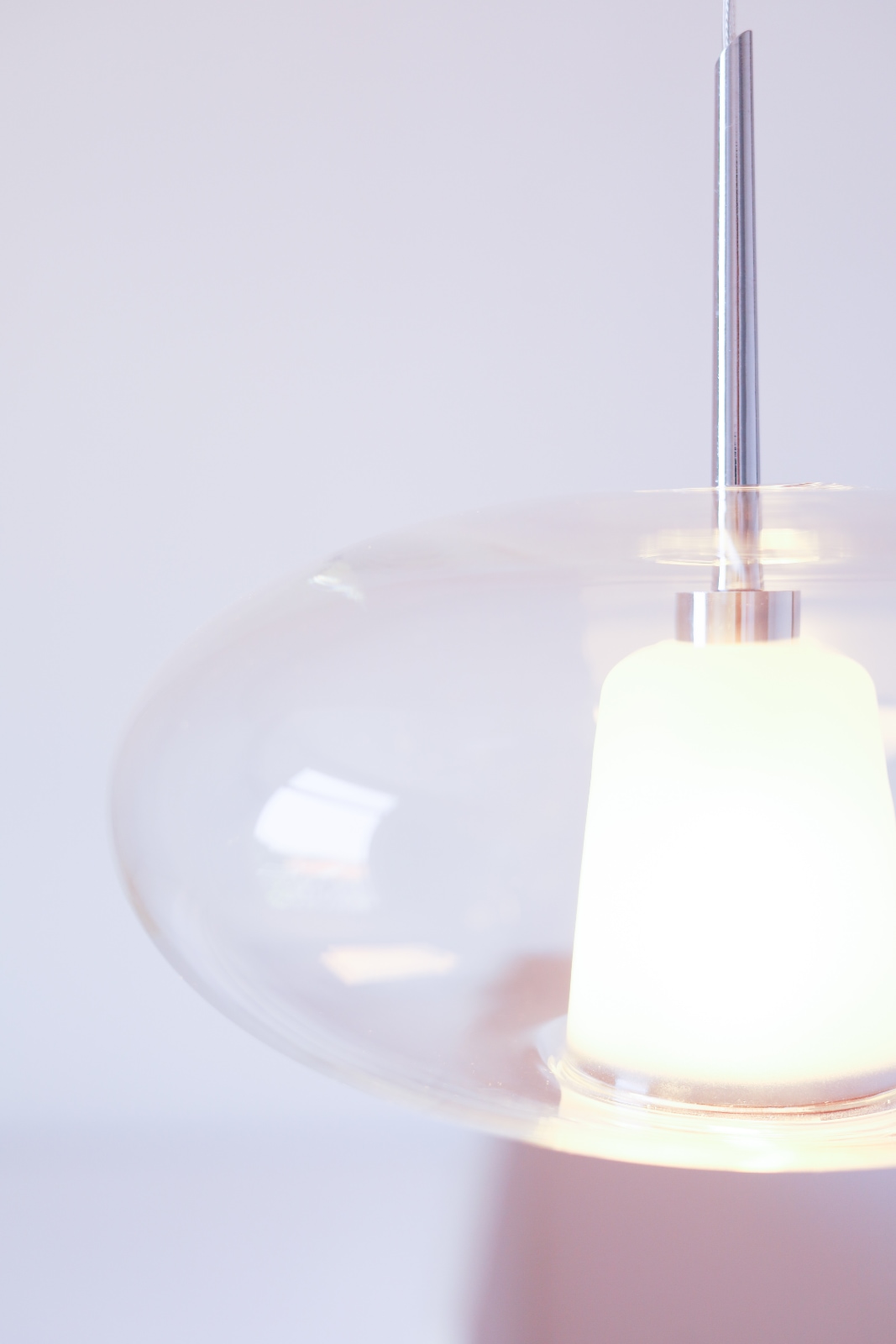 Glas-Pendelleuchte mit rosafarbenem Rauchglas, Bild 6 Glas-Pendelleuchte mit rosafarbenem Rauchglas, Bild 6