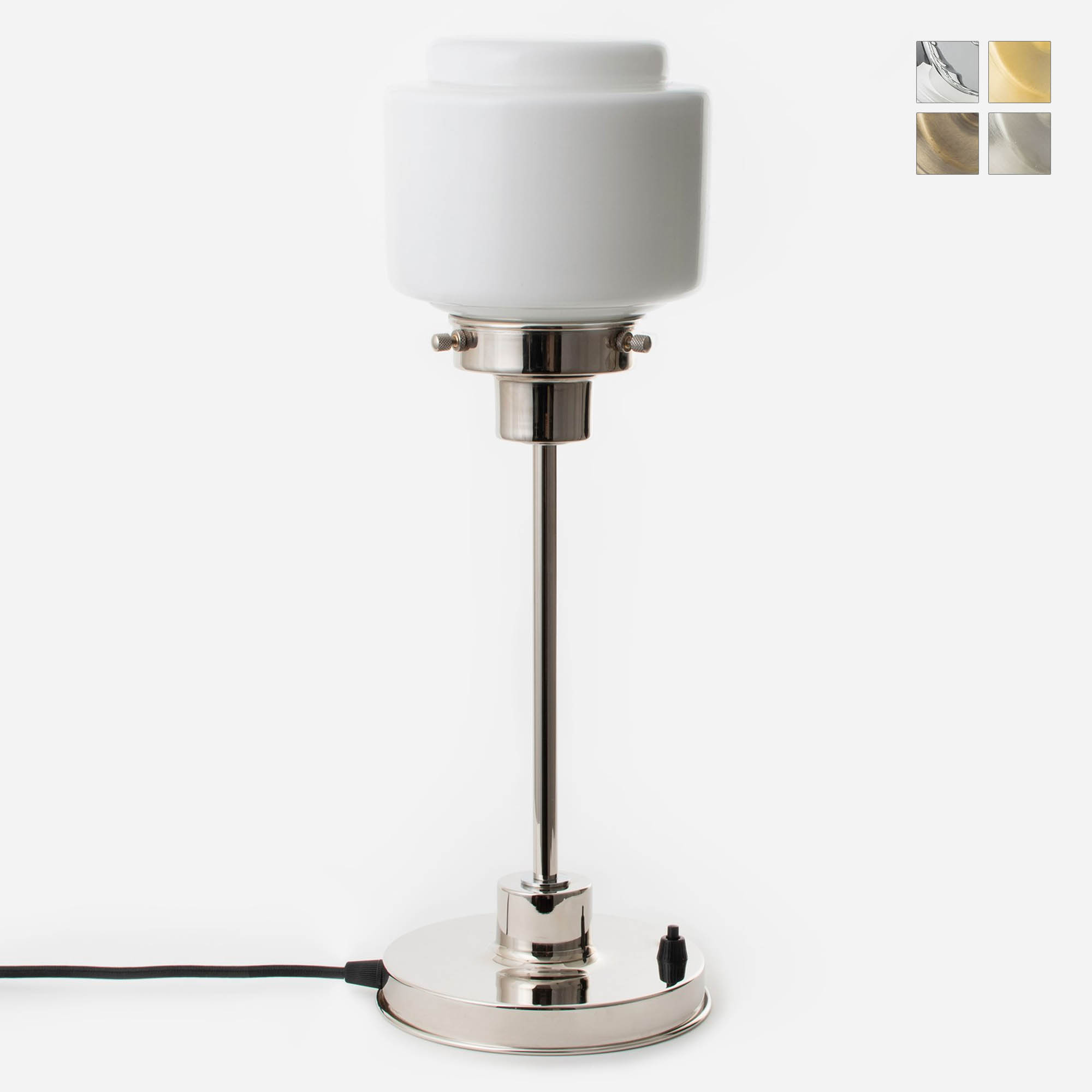 Art Déco table light with small stepped cylindrical glass