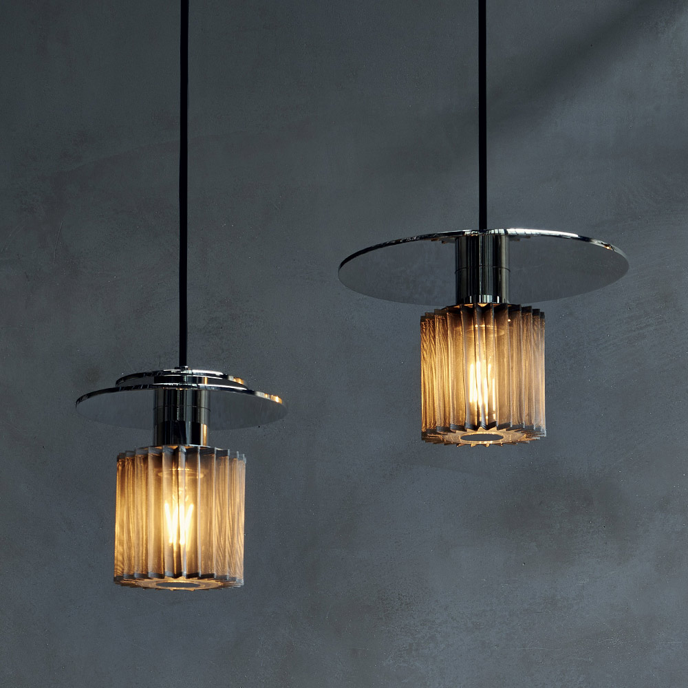 IN THE SUN pendant lamp with mirror shade silver/gold, Ø 19/27cm IN THE SUN pendant lamp with mirror shade silver/gold, Ø 19/27cm
