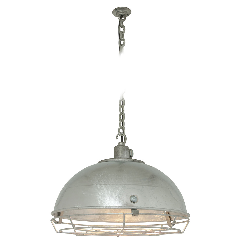 Bild 2: Das kleine Modell 1 mit 42 cm Durchmesser Schwere, verzinkte Industrie-Pendelleuchten mit Gitter: Das kleine Modell 1 mit 42 cm Durchmesser