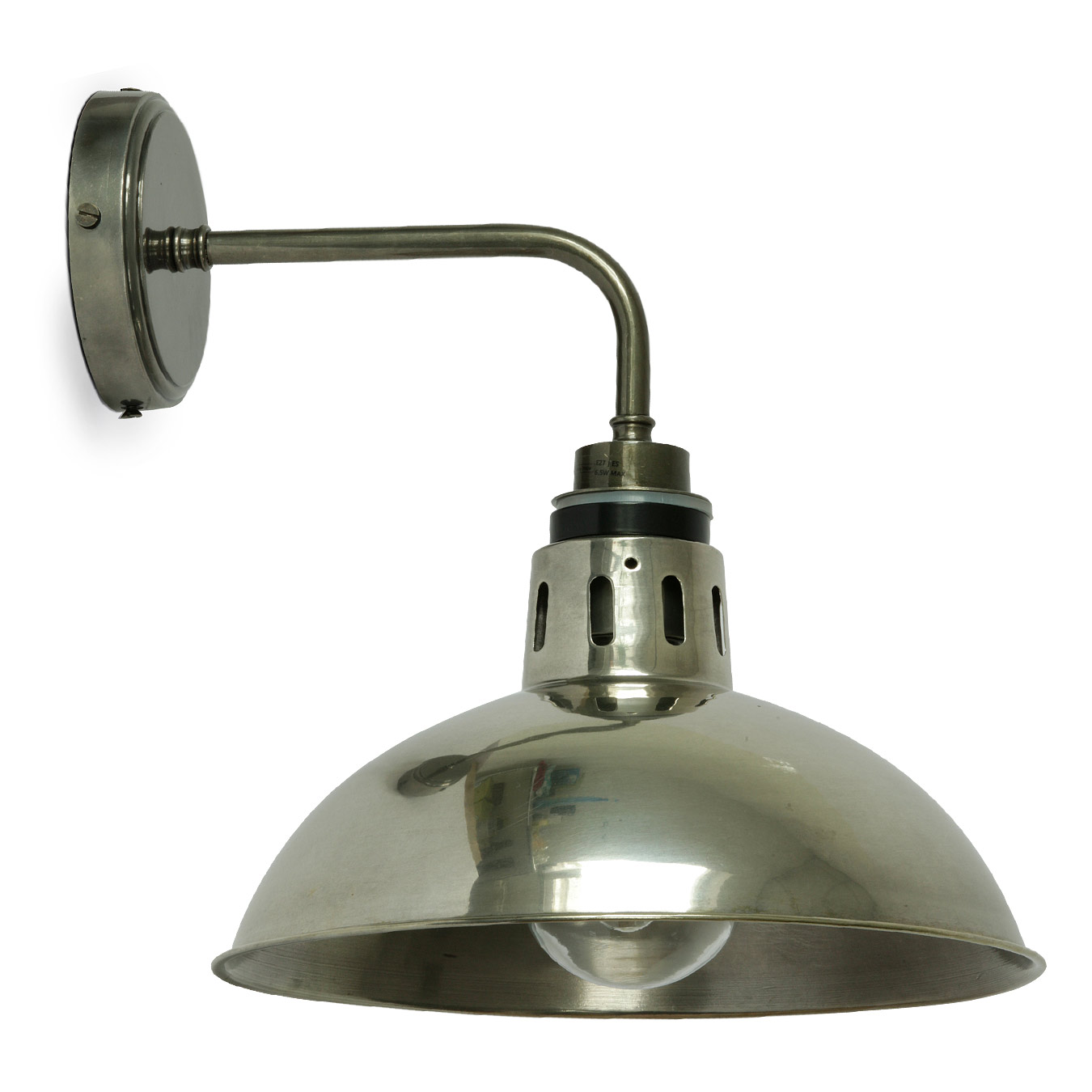 Schirm-Wandleuchte mit Glaskolben, IP65 Schirm-Wandleuchte mit Glaskolben, IP65