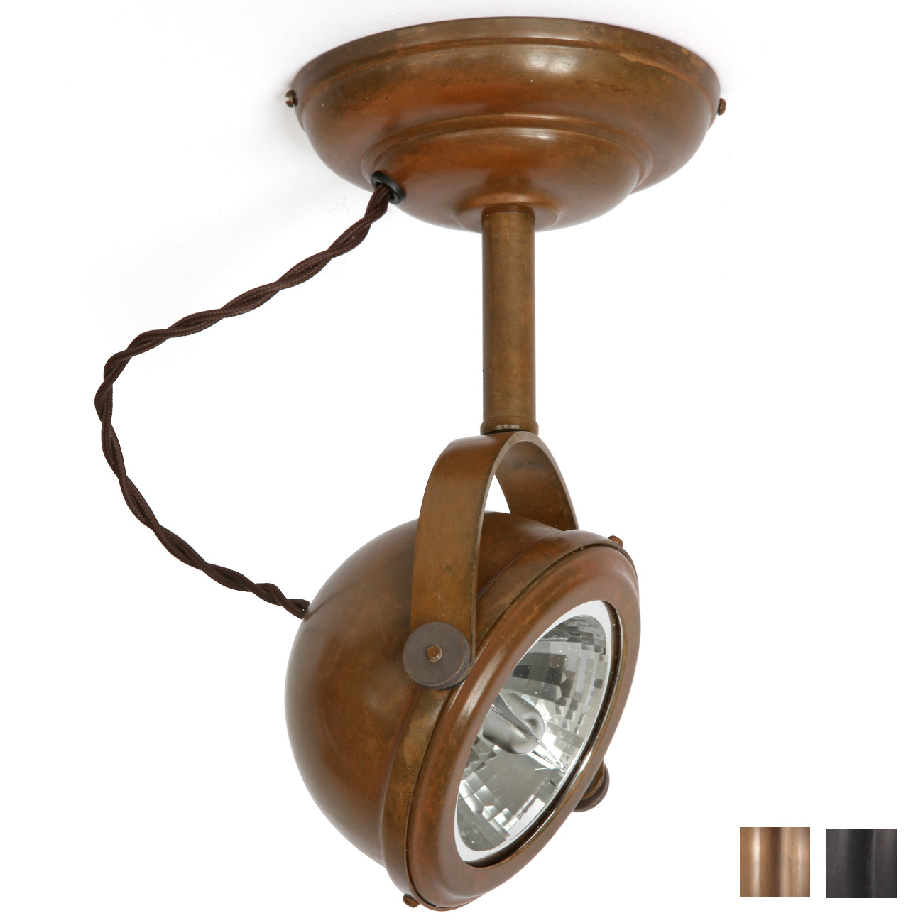 LUPIN Handmade wall or ceiling spotlight made of copper