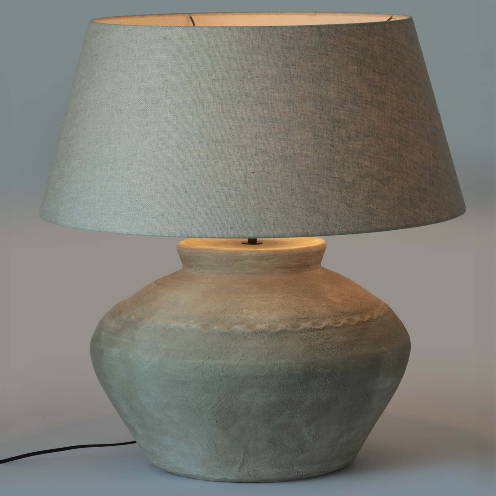 Fig. 4: Mit Stoffschirm Leinen Natur (662) TONJO Voluminous Fabric Shade Table Lamp Ø 60 cm: Mit Stoffschirm Leinen Natur (662)