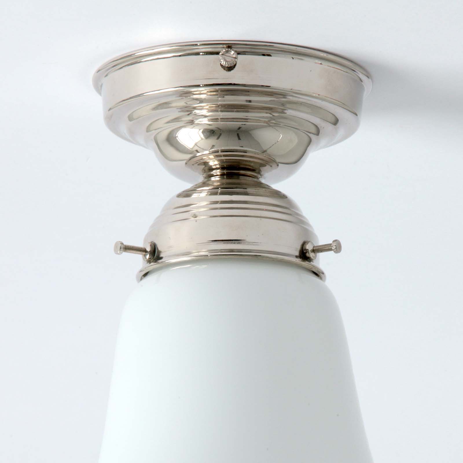Kleine „Luzette“ Deckenleuchte Ø 23 cm: Metallteile in Nickel glanz