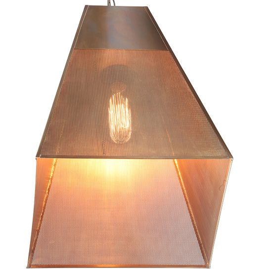 Bild 3: Ausführung in patiniertem Messing, großes Modell PASCAL Pendelleuchte mit perforiertem Messing-Schirm: Ausführung in patiniertem Messing, großes Modell