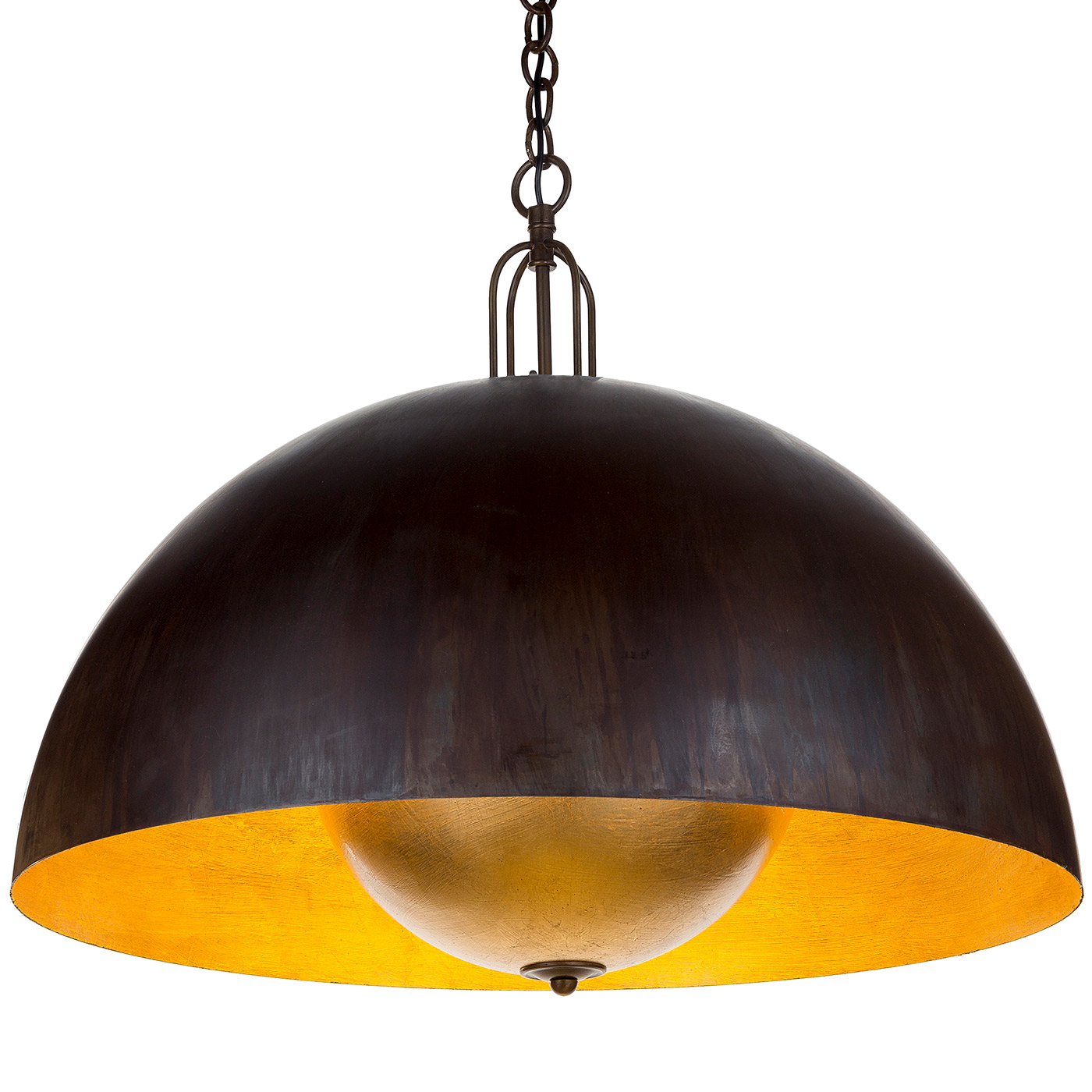 Große Halbkugel-Hängeleuchte mit Blattgold, Ø 50 bis 90 cm Große Halbkugel-Hängeleuchte mit Blattgold, Ø 50 bis 90 cm