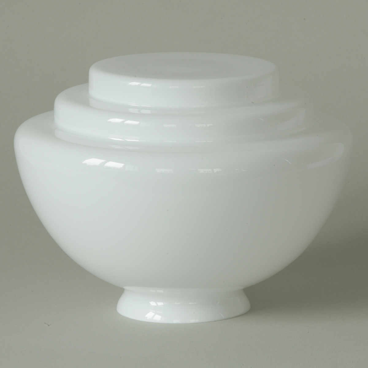 Art déco-Deckenleuchte mit weißem Stufenglas Ø 20/25 cm: Art déco-Glas (Durchmesser hier 20 cm)