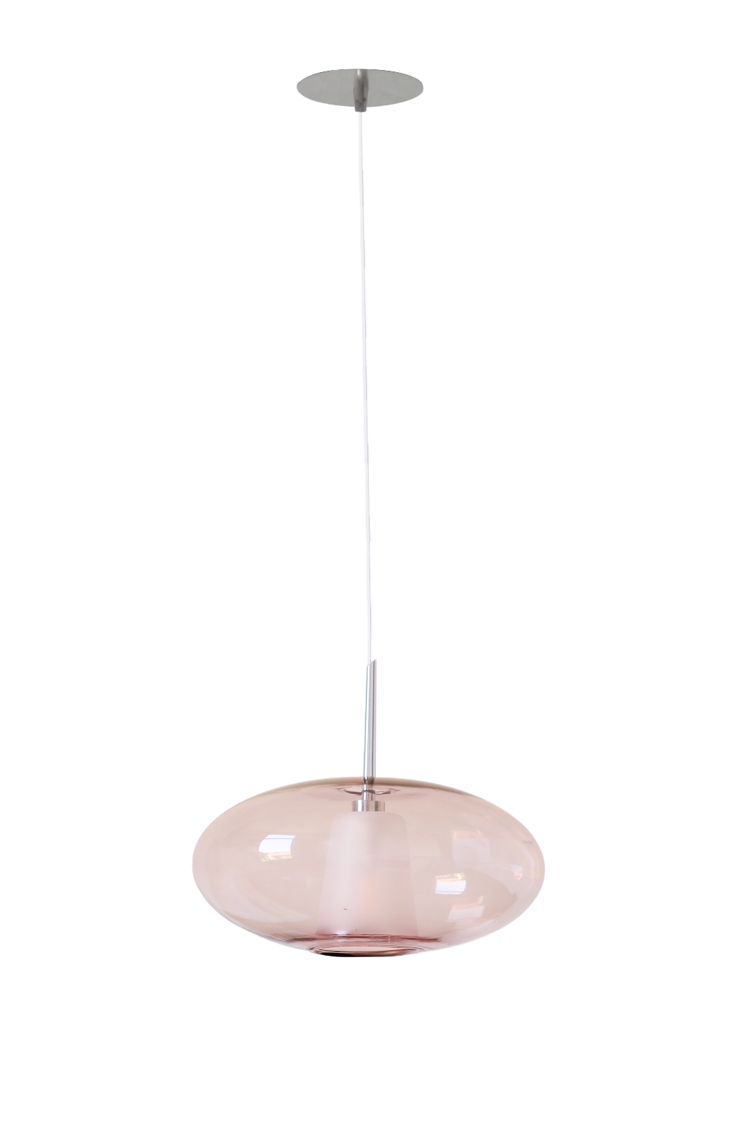 Glas-Pendelleuchte mit rosafarbenem Rauchglas, Bild 7 Glas-Pendelleuchte mit rosafarbenem Rauchglas, Bild 7