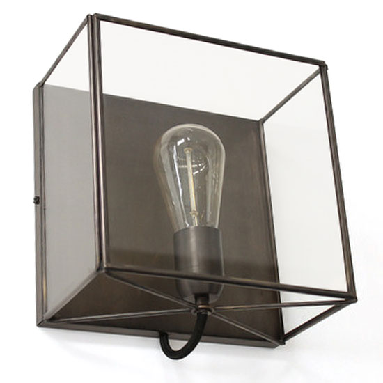 Bild 4: Kasten-Wandleuchte, in 23 Messing Fumé Französische Kasten-Wandleuchte aus Messing und Glas: Kasten-Wandleuchte, in 23 Messing Fumé