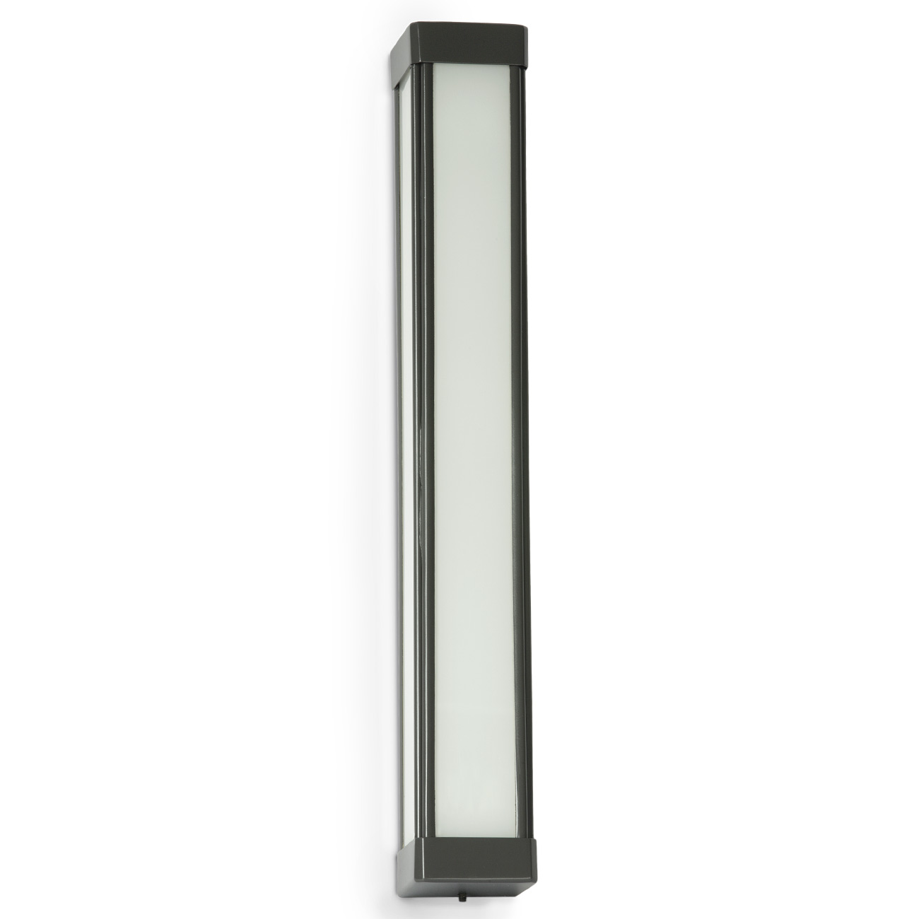 Elegante Kassetten-Wandleuchte FILO aus Messing, 30–60 cm: Elegante Säulen-Wandleuchte z.B. für Spiegel, hier Modell 2 (41 cm), in 21 Anthrazit