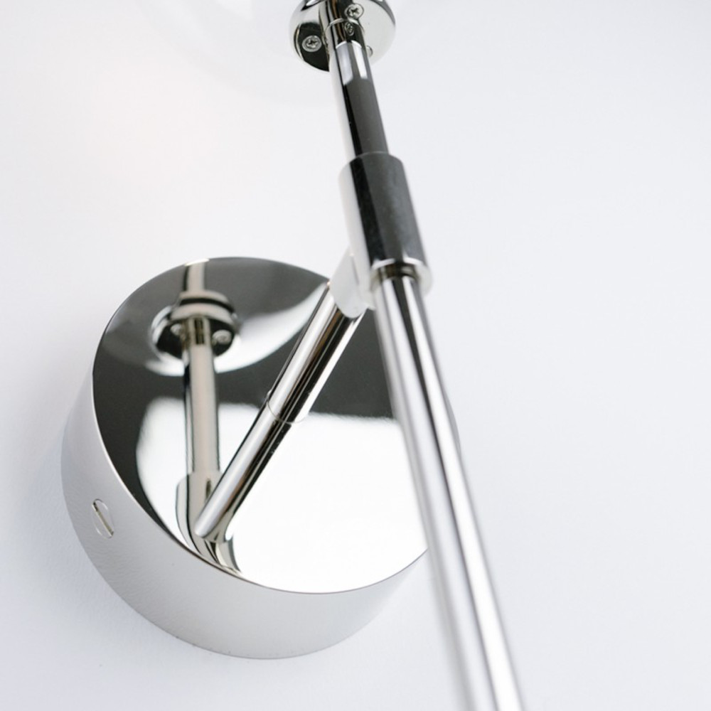 Bild 9: Glänzend vernickelt Elegante Doppel-Glaskugel-Wandleuchte DAWN DUAL: Glänzend vernickelt