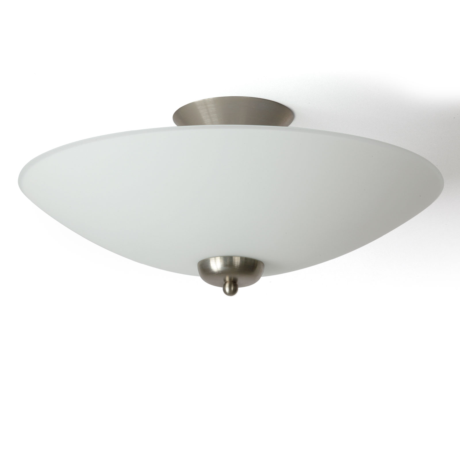 Glass Bowl Ceiling Light (Matt Opal) with Indirect Lighting, Ø 40/50 cm
