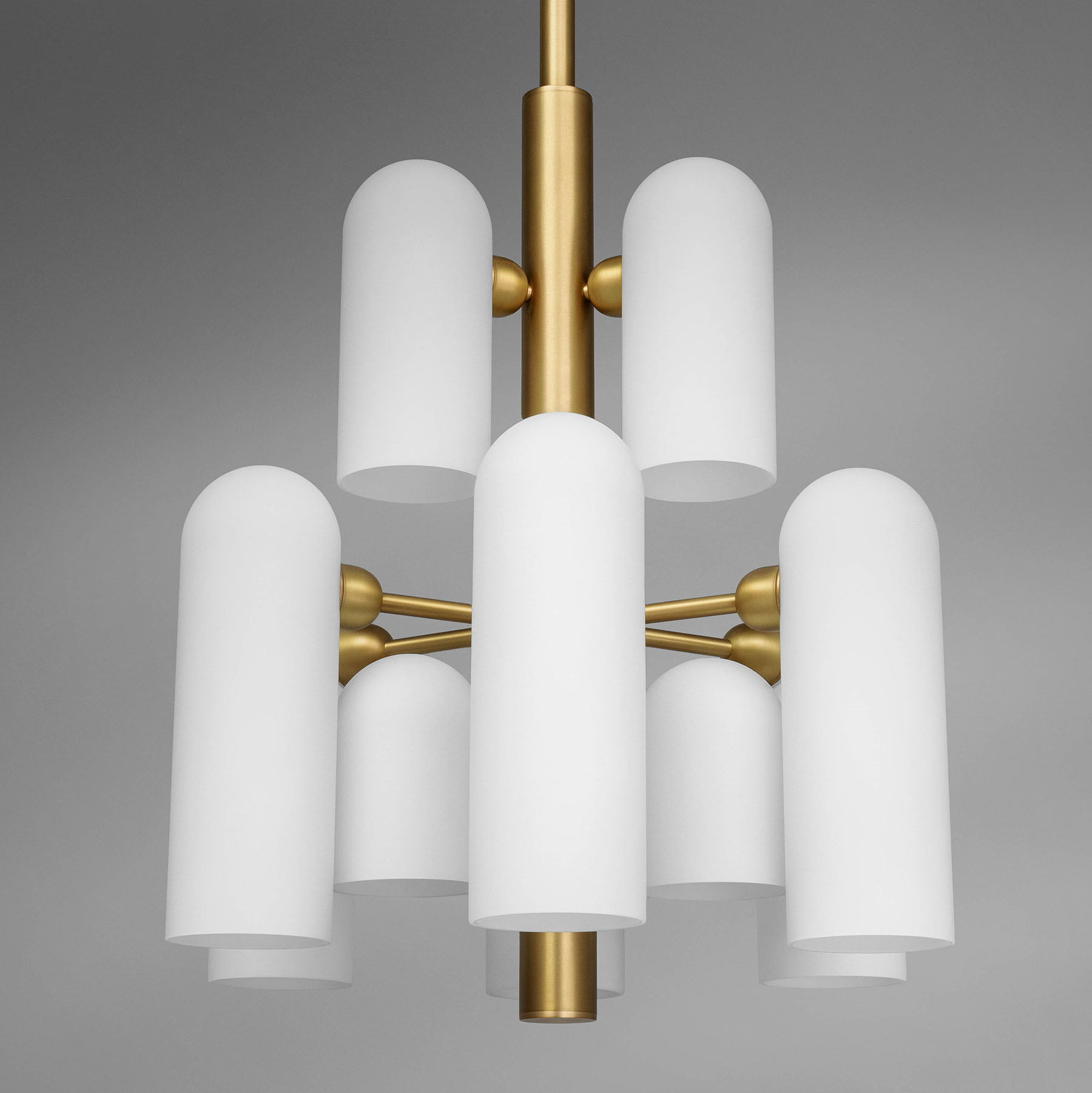 Hängeleuchter ODYSSEY 12-flammig mit matten Opalgläsern Hängeleuchter ODYSSEY 12-flammig mit matten Opalgläsern