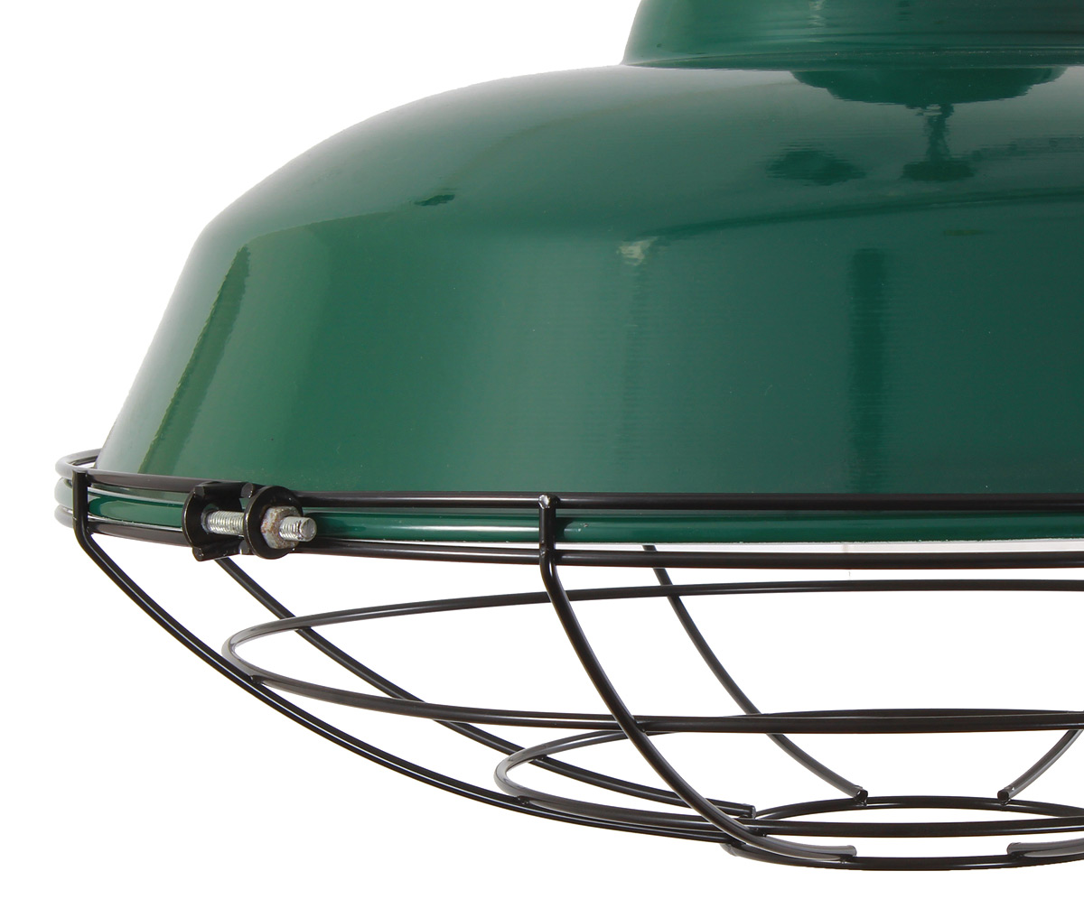 Bild 7: Detailansicht des Käfigs mit Verschluss Große Fabrikleuchte mit Schutzgitter COBALT: Detailansicht des Käfigs mit Verschluss