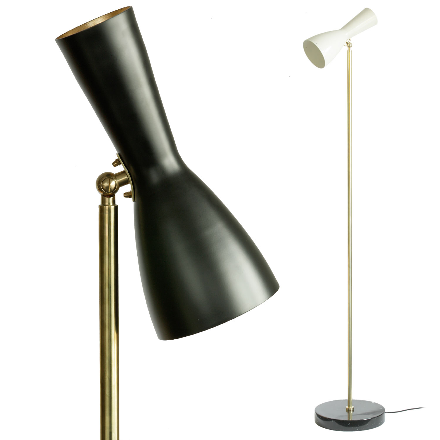Elegante italienische 50er Jahre-Stehleuchte mit Marmor-Sockel Elegante italienische 50er Jahre-Stehleuchte mit Marmor-Sockel