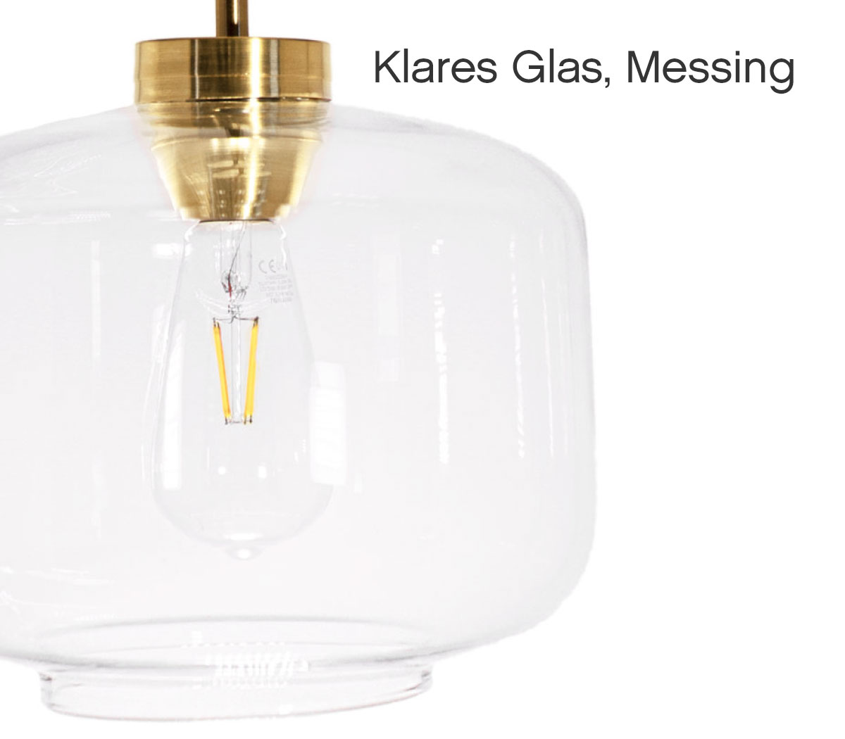 Bild 6: klares Glas, Messing Glas-Pendelleuchte in verschiedenen Glasfarben DJAVA: klares Glas, Messing